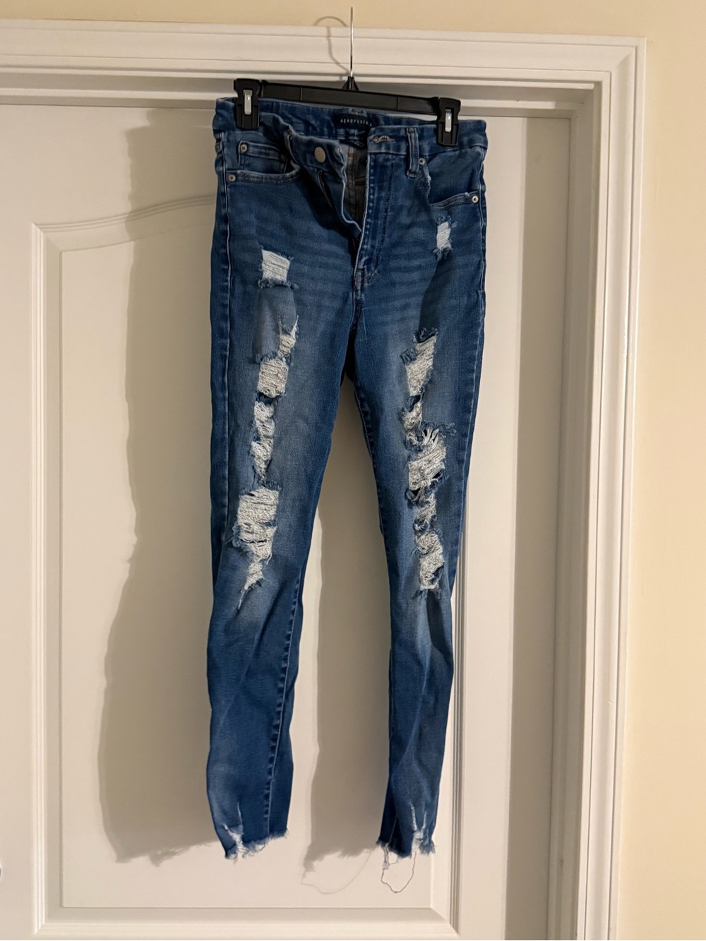 Aeropostale Ripped Dark Blue Women's Skinny Jeans